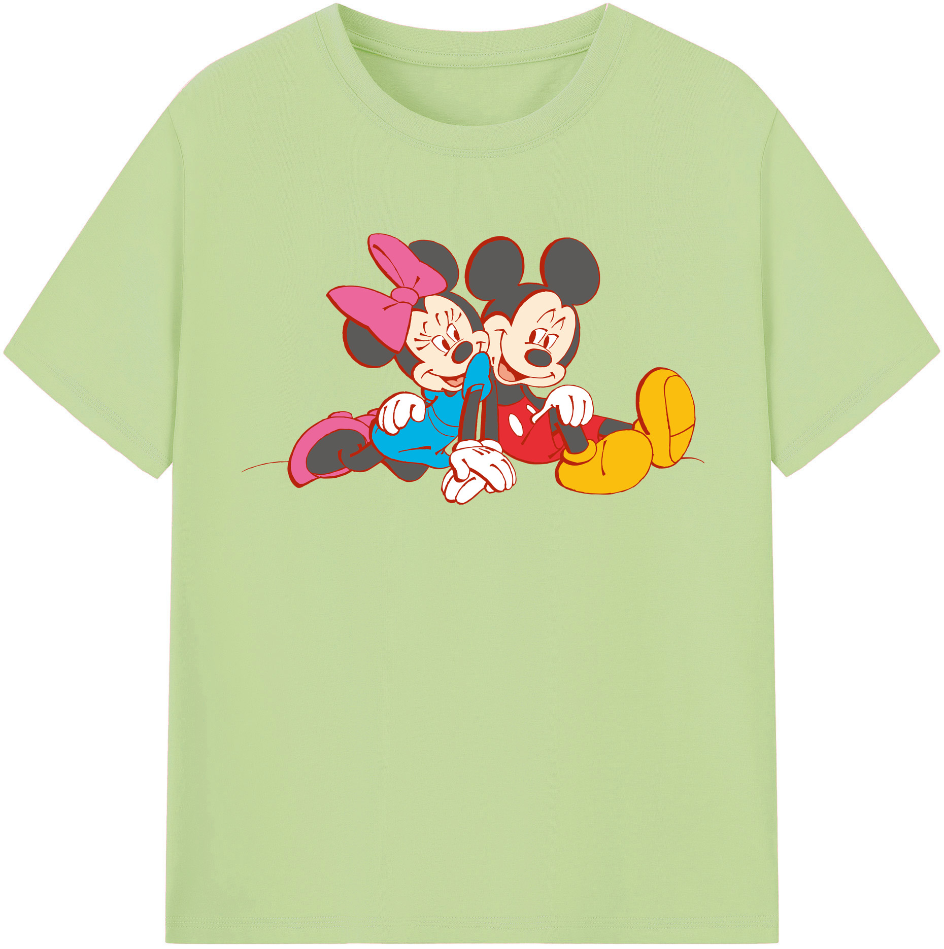 （画像用） ミッキーマウス Mickey Mouse 綿100％半袖Tシャツ（フロントプリント）